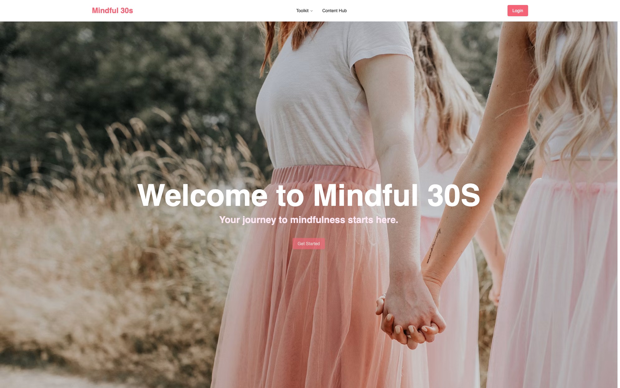 Mindful 30S deployed homepage hero