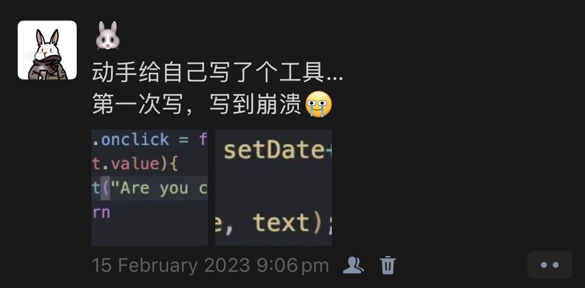 Archived social post from the first userscript project